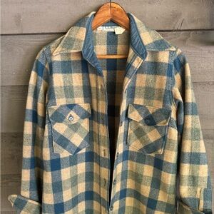 L.L.Bean Vintage Wool Plaid Button Down Jacket